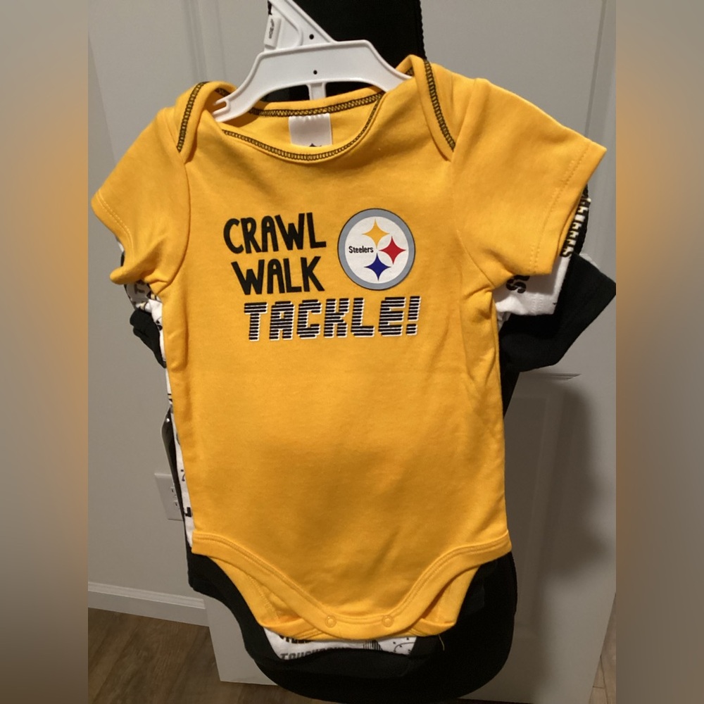 Steelers Yellow Baby Onesie